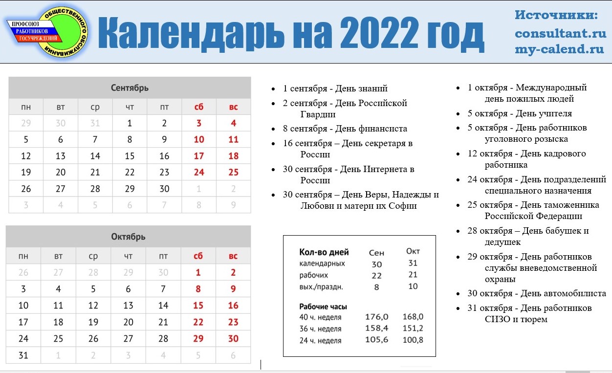 Календарь праздников гарант Календарь праздничных дней и профессиональных праздников на 2022 г. - 23 Января 